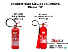Extintor de incêndio para líquidos inflamáveis